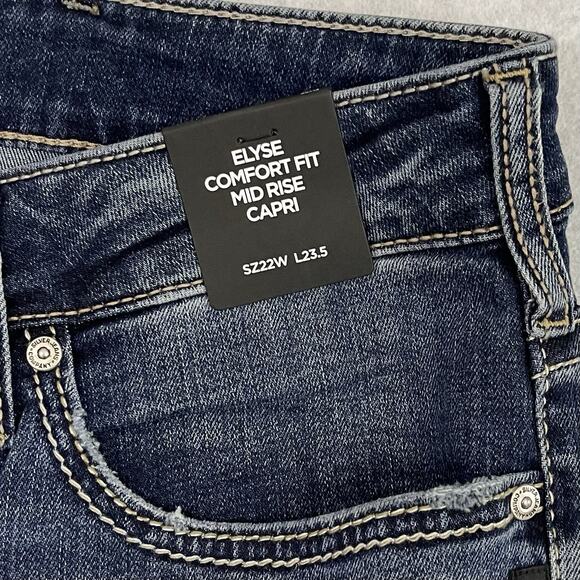 Silver Jeans Elyse Curvy Fit Mid‑Rise Capri 22W/23L Indigo NWT - Picture 11 of 15
